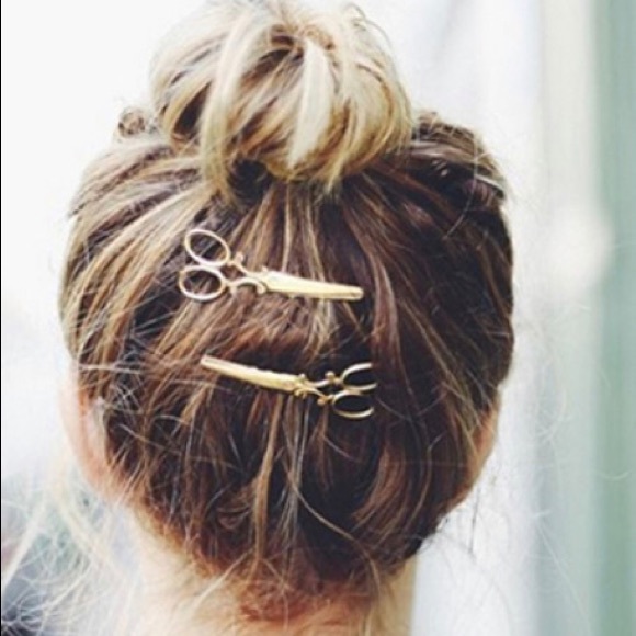 3/$30 Gold Scissor Hair Pin Set of 2 - Picture 1 of 9